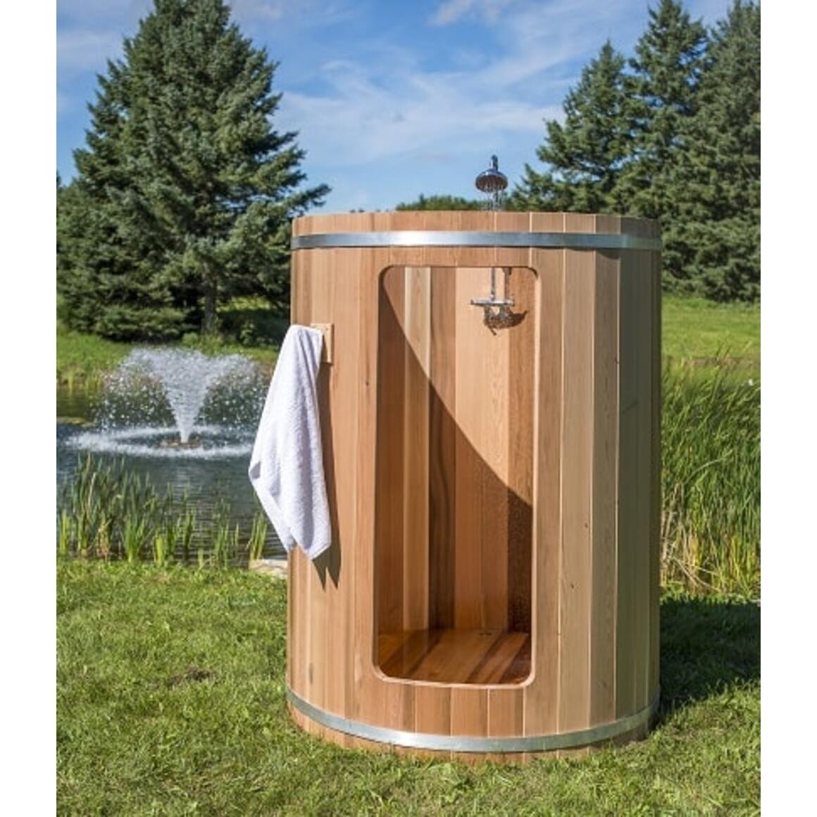 Dundalk Leisurecraft Rainbow Outdoor Shower (Knotty/Clear Red Cedar) - Image 12