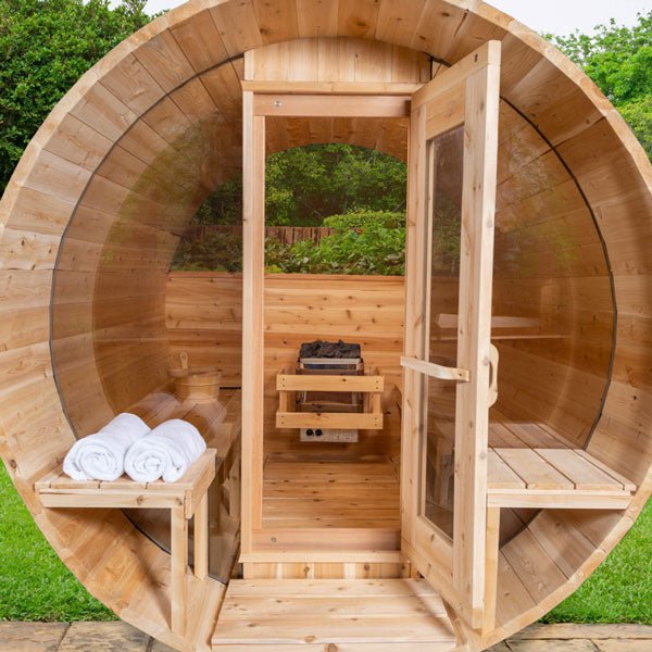 Dundalk Leisurecraft Serenity MP 2-4 Person Barrel Sauna w/ Panoramic Windows - Image 4