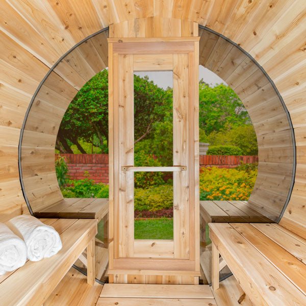 Dundalk Leisurecraft Serenity MP 2-4 Person Barrel Sauna w/ Panoramic Windows - Image 2