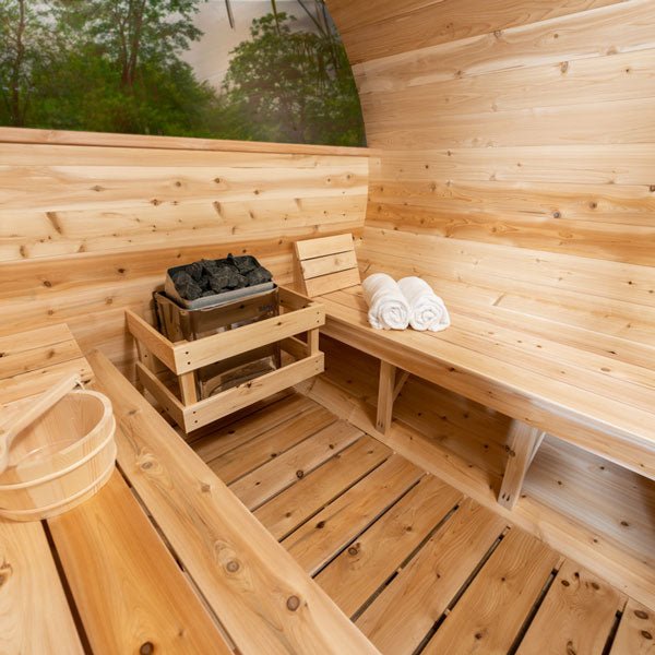 Dundalk Leisurecraft Serenity MP 2-4 Person Barrel Sauna w/ Panoramic Windows - Image 5