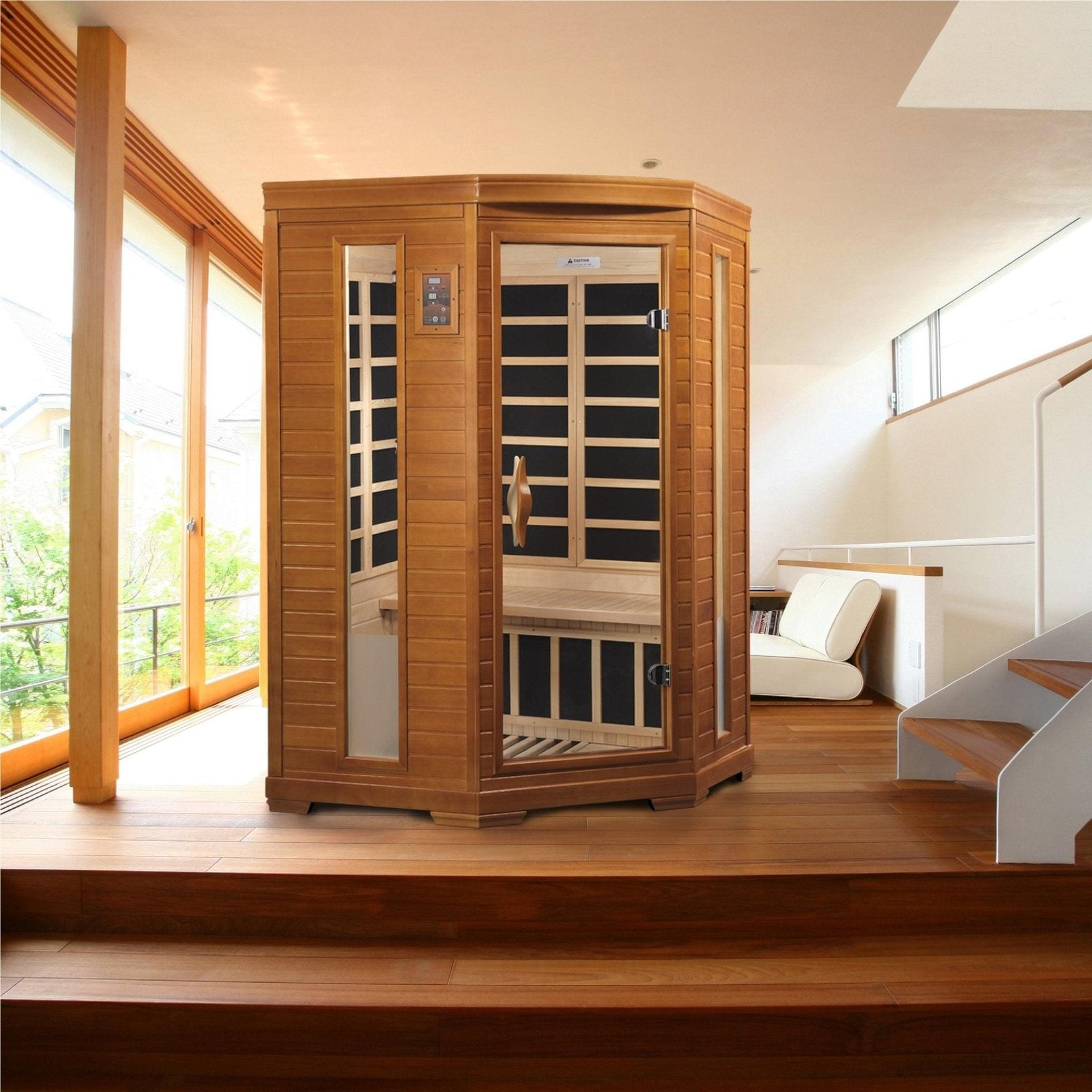 Dynamic Saunas Heming 2-Person Low EMF FAR Infrared Corner Sauna - Image 3