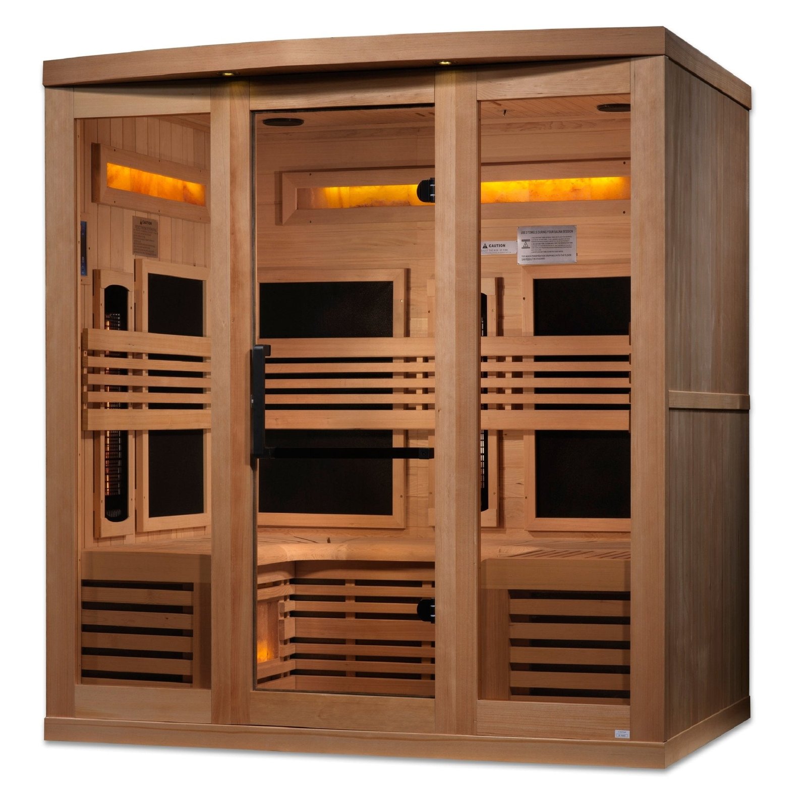 Golden Designs 6-Person Full Spectrum PureTech™ Near-Zero EMF FAR Infrared Sauna w/ Himalayan Salt Bar - Image 3