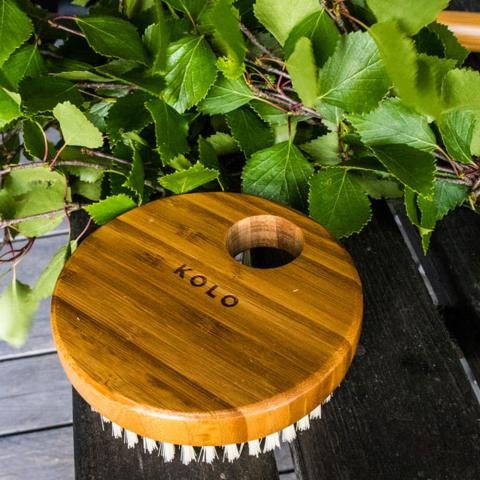 Kolo No Handle Bambu Bath Brush, Natural Bamboo - Image 4