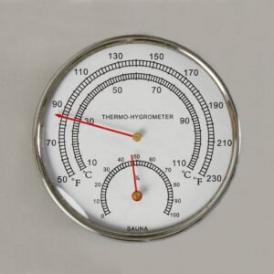 Sauna Thermo-Hygrometer - 4" Chrome