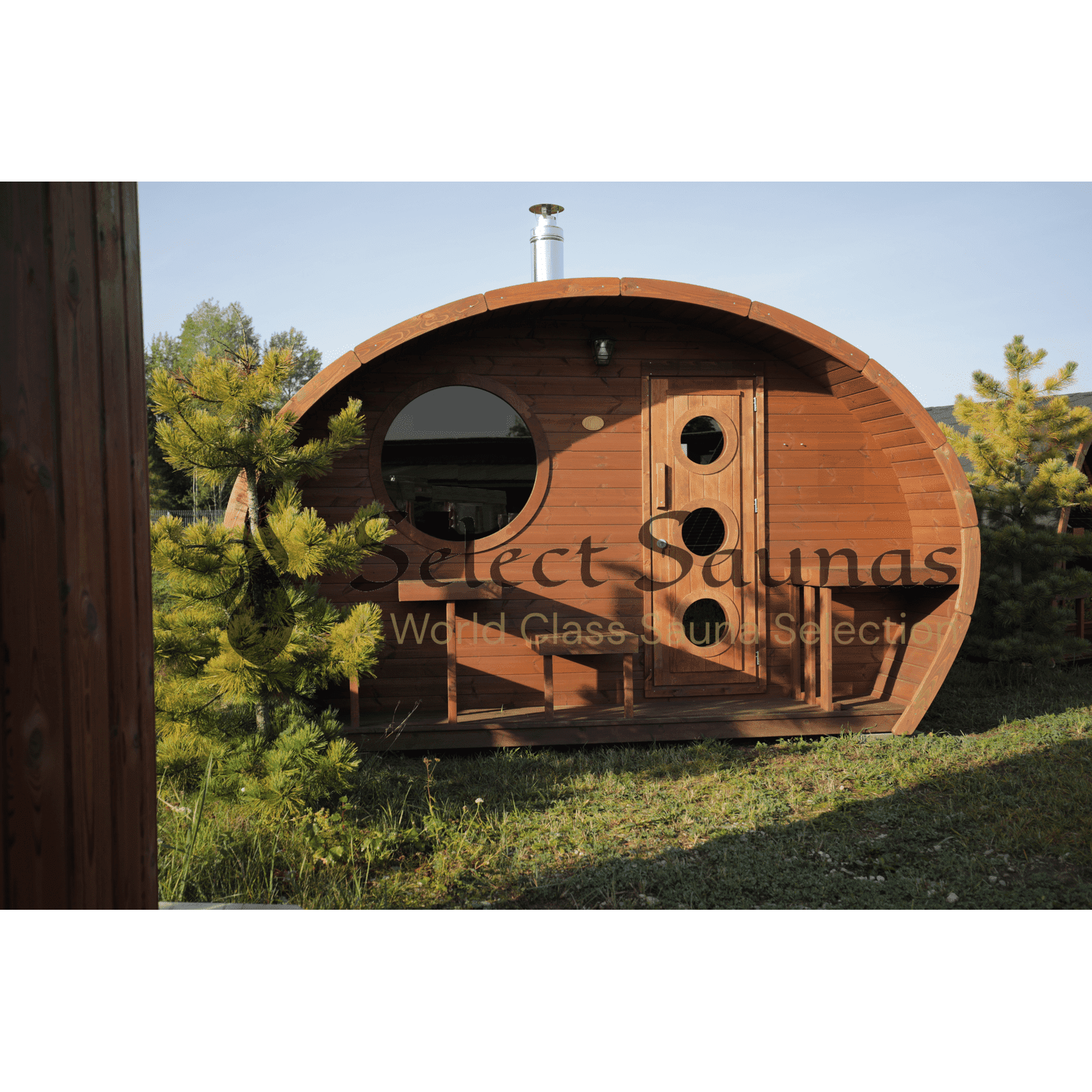 SaunaLife G11 8-Person Outdoor Cabin Sauna w/ Changing Room & Porch - Image 3
