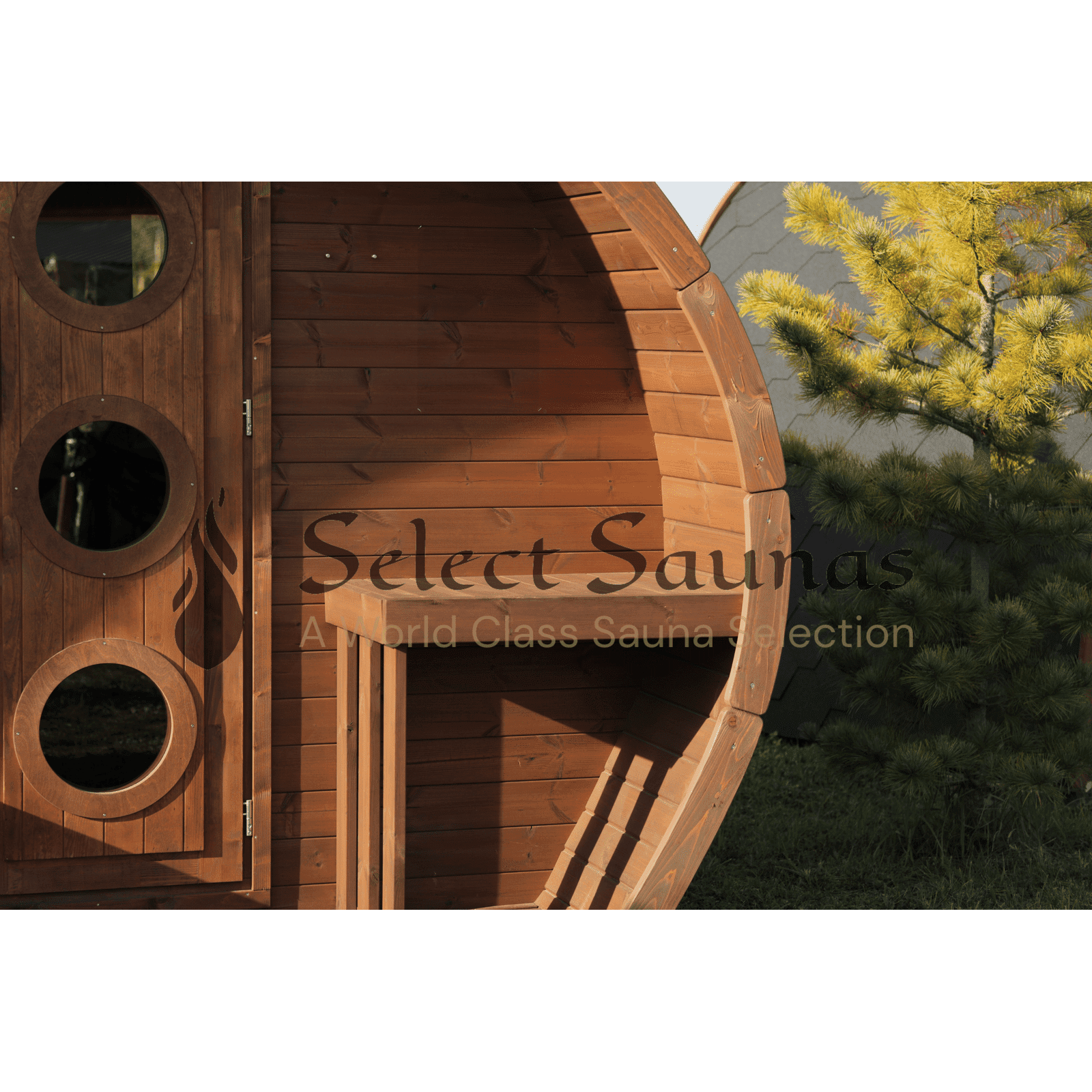SaunaLife G11 8-Person Outdoor Cabin Sauna w/ Changing Room & Porch - Image 5