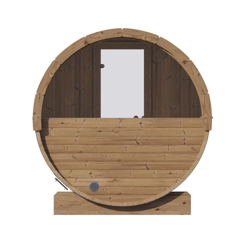 SaunaLife E7W 4-Person Barrel Sauna w/ Panoramic Window, 71"x81" - Image 4