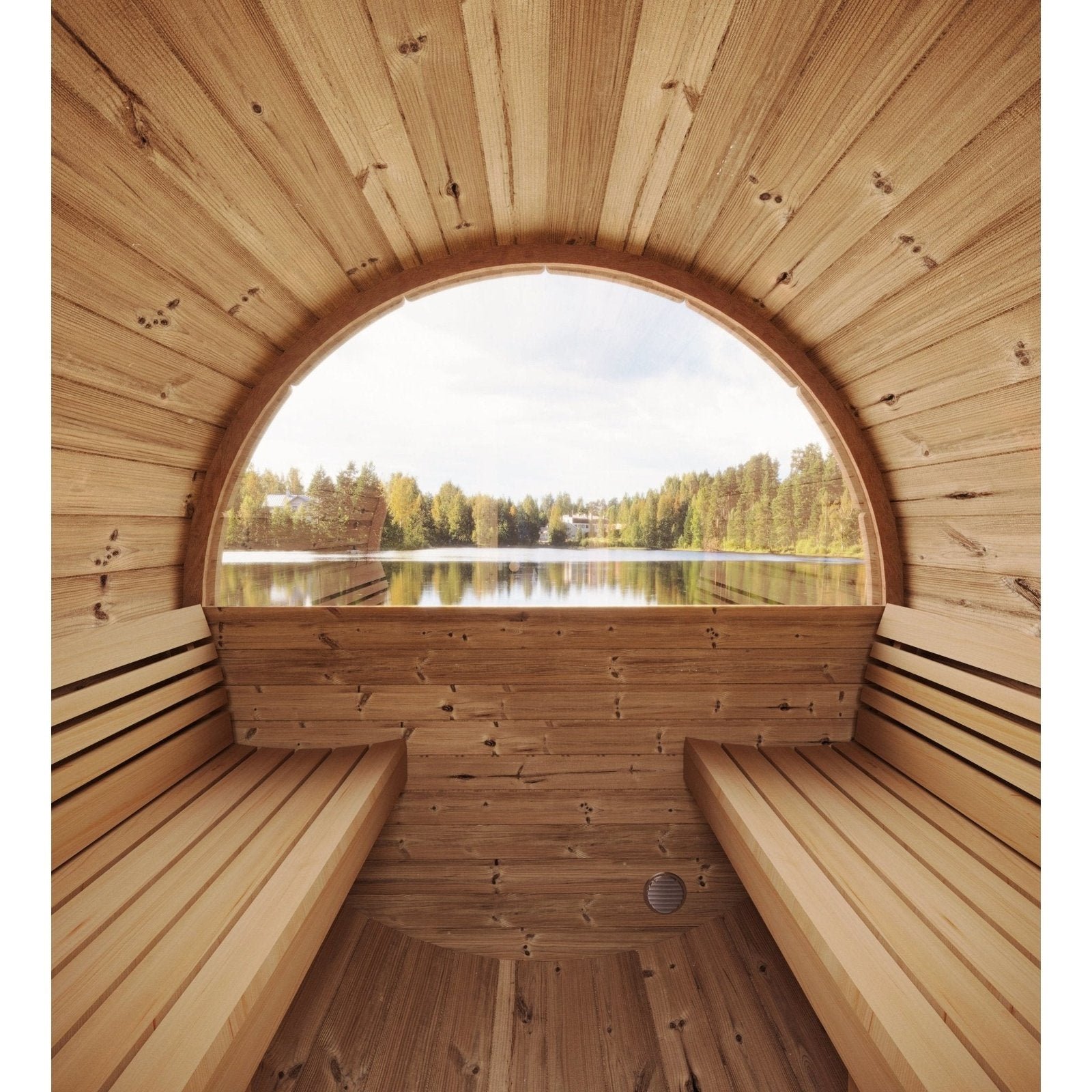 SaunaLife E7W 4-Person Barrel Sauna w/ Panoramic Window, 71"x81" - Image 3