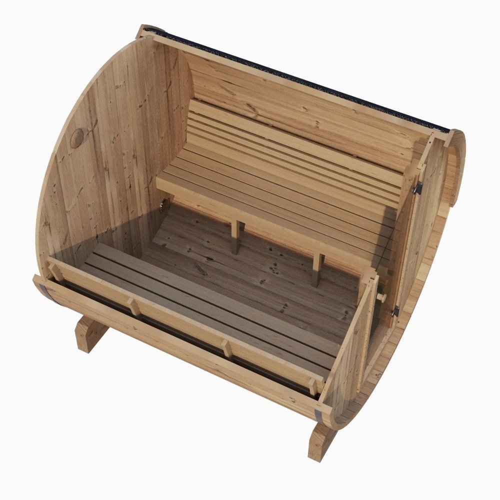 SaunaLife E8 6-Person Barrel Sauna, 87"x 81" - Image 6