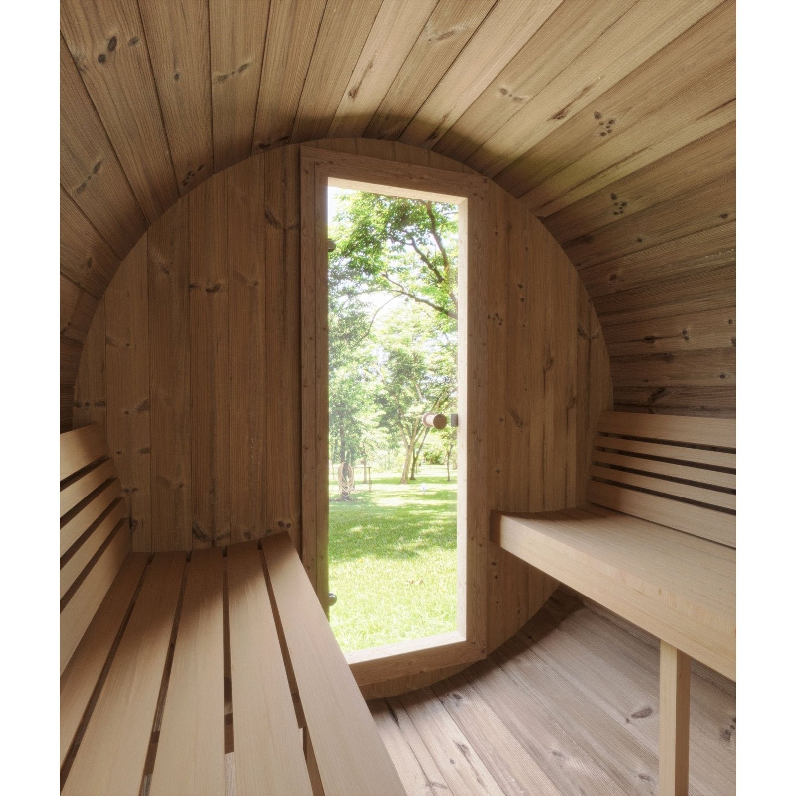 SaunaLife E8 6-Person Barrel Sauna, 87"x 81" - Image 5