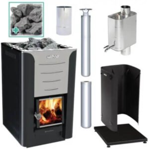 Harvia Pro 20 Deluxe Wood Burning Stove Kit - Stainless Steel